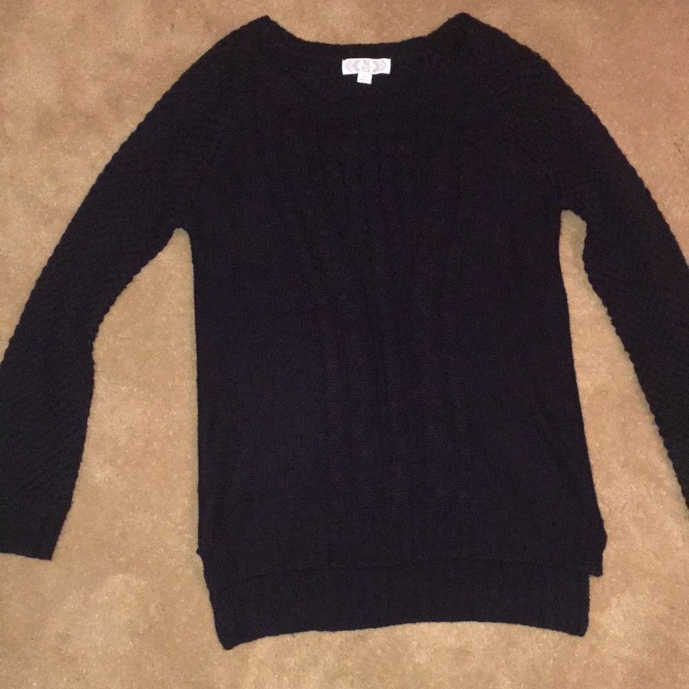 Pink Rose black sweater